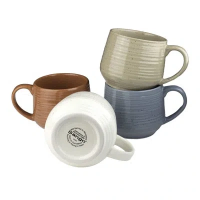 Sango Siterra Painter's Palette 17.5 Oz. Assorted Color Stoneware Mug Set In Green;beige;orange;ivory
