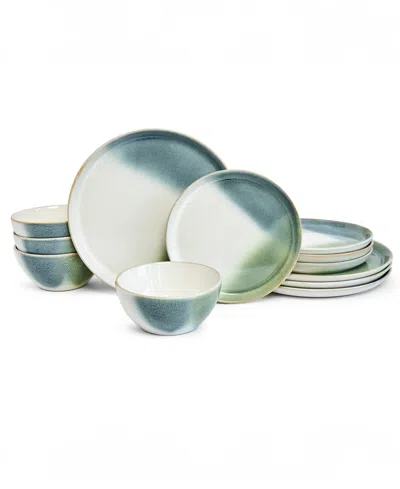 Sango Sittera Color Block Reactive 12 Pc. Dinnerware Set, Service For 4 In Assorted