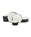Sango Stockholm 12-pc. Dinnerware Set, Service For 4 In Black