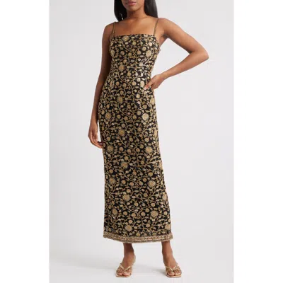 Sani Keya Embellished Cocktail Dress In Black