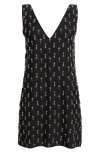 Sani Payal Embellished Shift Minidress In Black Diamond