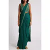 Sani Zian Drape Saree In Green