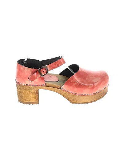 Pre-owned Sanita Mule/clog In Red