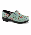 Sanita Women's Smart Step Professional Clog In Printed Patent Teal In Multi