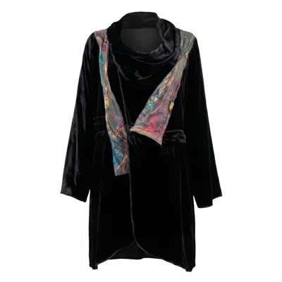 Saniya Khan Women's Black Emma Panne Duster