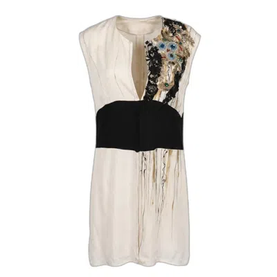 Saniya Khan Women's Floral Jewels Off-white Vest Dress