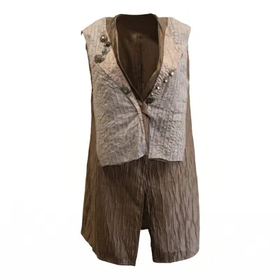 Saniya Khan Women's Grey Sano Charcoal Silver Vest