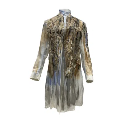 Saniya Khan Women's Neutrals / Blue Princess Line Jacket