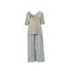 Saniya Khan Women's Neutrals Silver Gold Classic Top In Gray/yellow