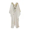 Saniya Khan Women's White Gold Leaf Caftan In White