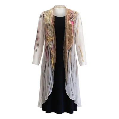 Saniya Khan Women's White Pink Forest Sunshine Jacket