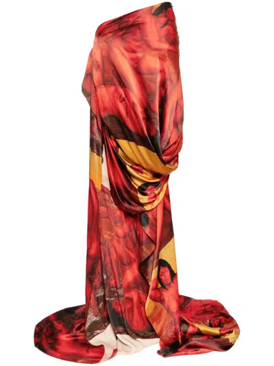 Sankuanz All-over Graphic Print Skirt In Red