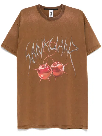 Sankuanz Graphic Print T-shirt In Brown