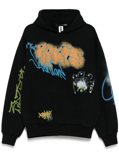 Sankuanz Scrawl Graphic Hoodie In Black