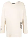 Sankuanz Slogan-print Cotton Sweatshirt In Neutrals