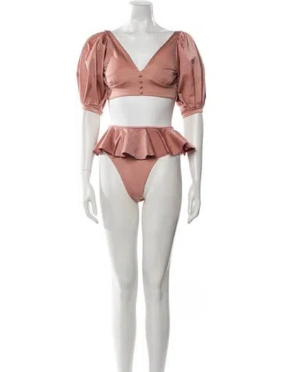 Pre-owned Sanlier Bikini In Pink