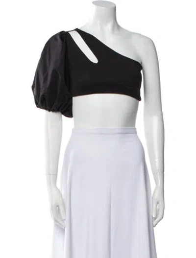 Pre-owned Sanlier One-shoulder Short Sleeve Crop Top In Multi