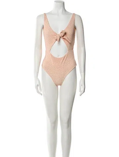 Pre-owned Sanlier Polka Dot Print One-piece In Neutral