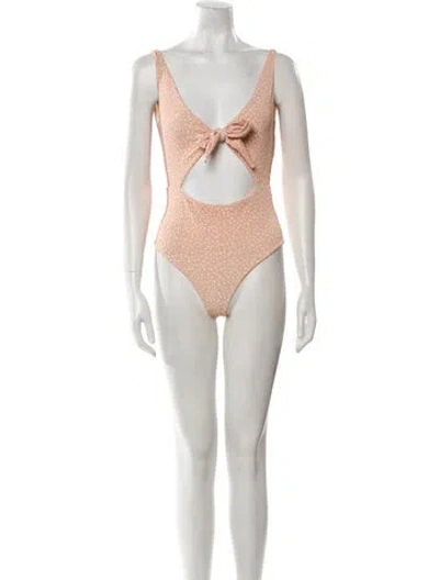 Pre-owned Sanlier Polka Dot Print One-piece In Neutral