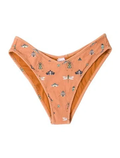 Pre-owned Sanlier Printed Bikini Bottoms W/ Tags In Orange