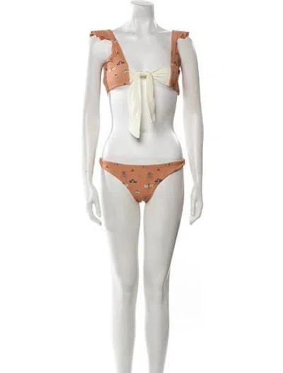 Pre-owned Sanlier Printed Bikini In Neutral