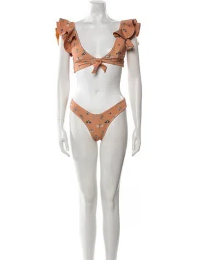 Pre-owned Sanlier Printed Bikini In Neutral