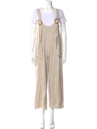 Pre-owned Sanlier Scoop Neck Jumpsuit In Neutral