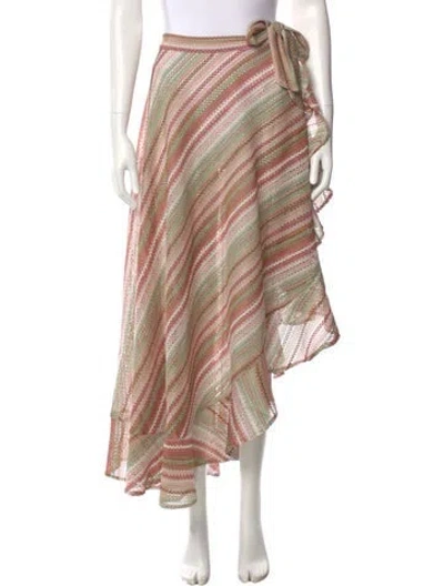 Pre-owned Sanlier Striped Long Skirt In Multi