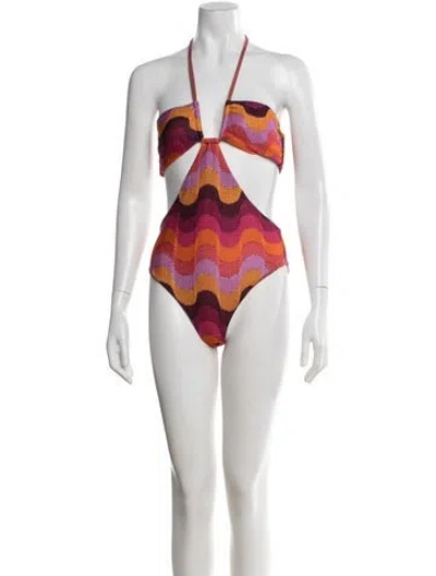 Pre-owned Sanlier Striped One-piece W/ Tags In Pink