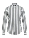 Sannino Napoli Man Shirt Grey Size 15 ½ Cotton, Virgin Wool, Linen In Gray