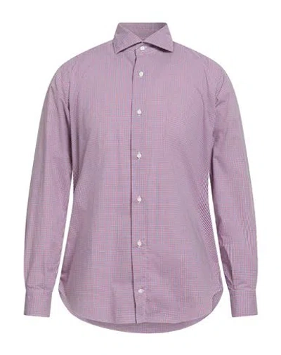 Sannino Napoli Man Shirt Red Size 16 Cotton