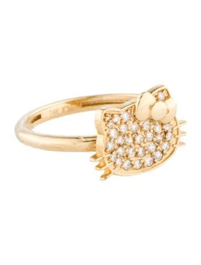 Pre-owned Sanrio 14k Lab-grown Diamond Hello Kitty Ring In Multi