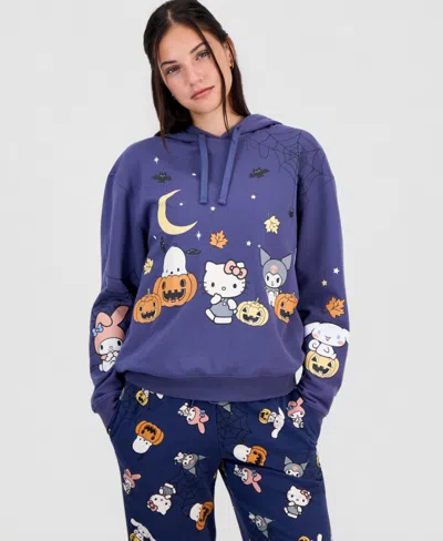 Sanrio Juniors' Hello Kitty And Friends Halloween Hoodie Sweatshirt In Purple