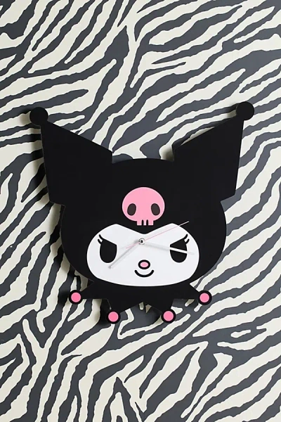 Sanrio Kuromi Head Acrylic Wall Clock In Black At Urban Outfitters