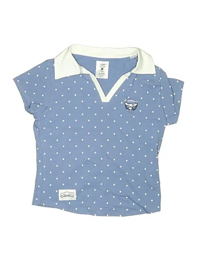 Pre-owned Sanrio Kids' Short Sleeve Top Blue Collared Neckline Tops