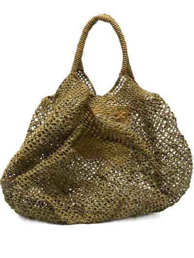 Sans Arcidet Mamabe Raffia Net-weave Tote Bag In Green