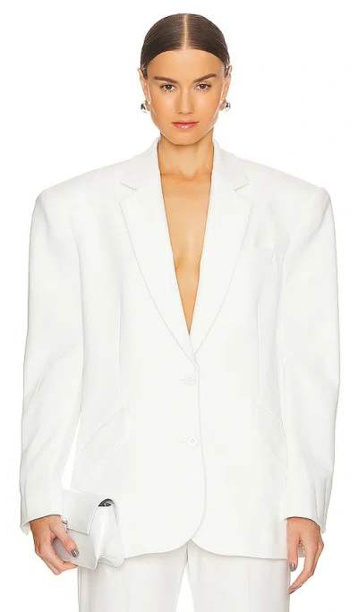 Sans Faff Adel Oversized Dad Blazer In White