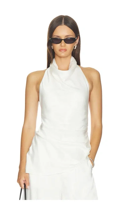Sans Faff Aegean Cowl Top In White