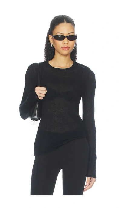 Sans Faff Alpaca Sheerline Top In Black