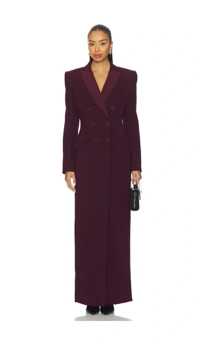 Sans Faff Amberly Evening Blazer Dress In Burgundy