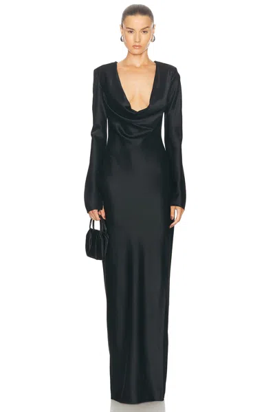 Sans Faff Anna Cowl Evening Dress In Black