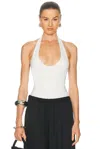Sans Faff Bamboo Halter Bodysuit In White