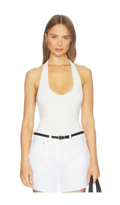 Sans Faff Bamboo Halter Bodysuit In White