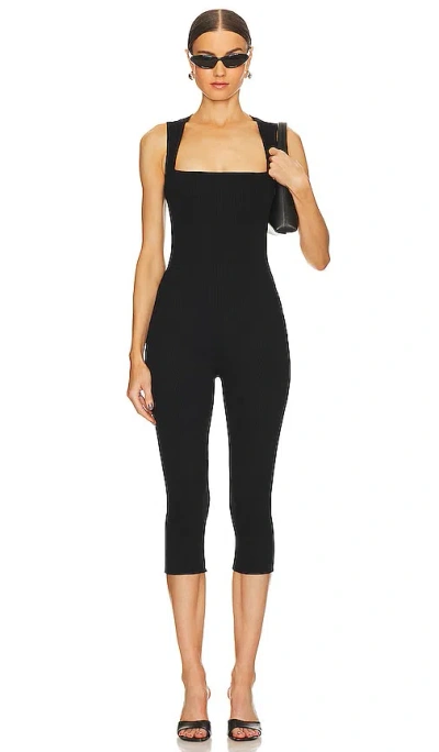 Sans Faff Bell Pedal Pusher Jumpsuit In Black