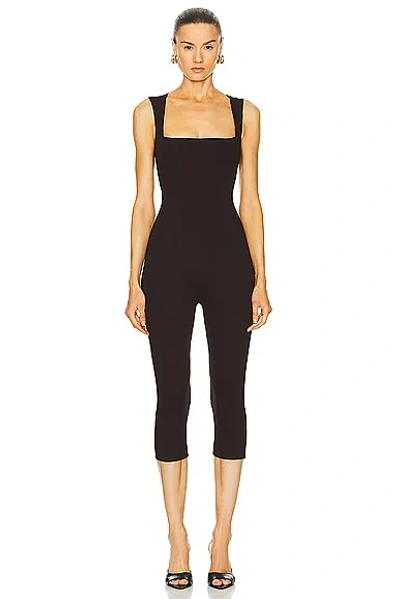Sans Faff Bell Pedal Pusher Jumpsuit In Brown