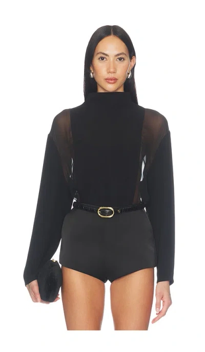 Sans Faff Bluse Mockneck In Black
