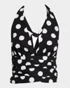 Sans Faff Carlo Polka Dot Halter Top In Multi