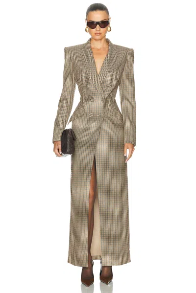 Sans Faff Check Amberly Evening Blazer Dress In Neutral
