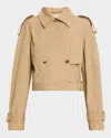 Sans Faff Chiltern Cropped Trench Jacket In Brown
