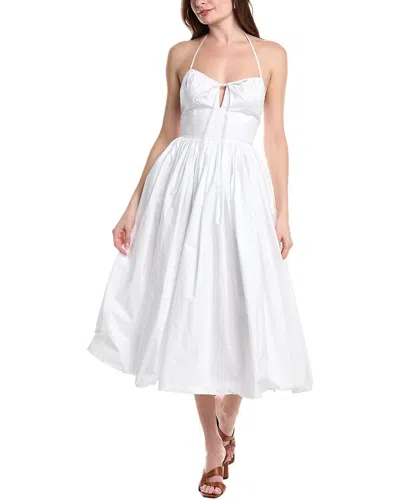 Sans Faff Como Poplin Dress In White